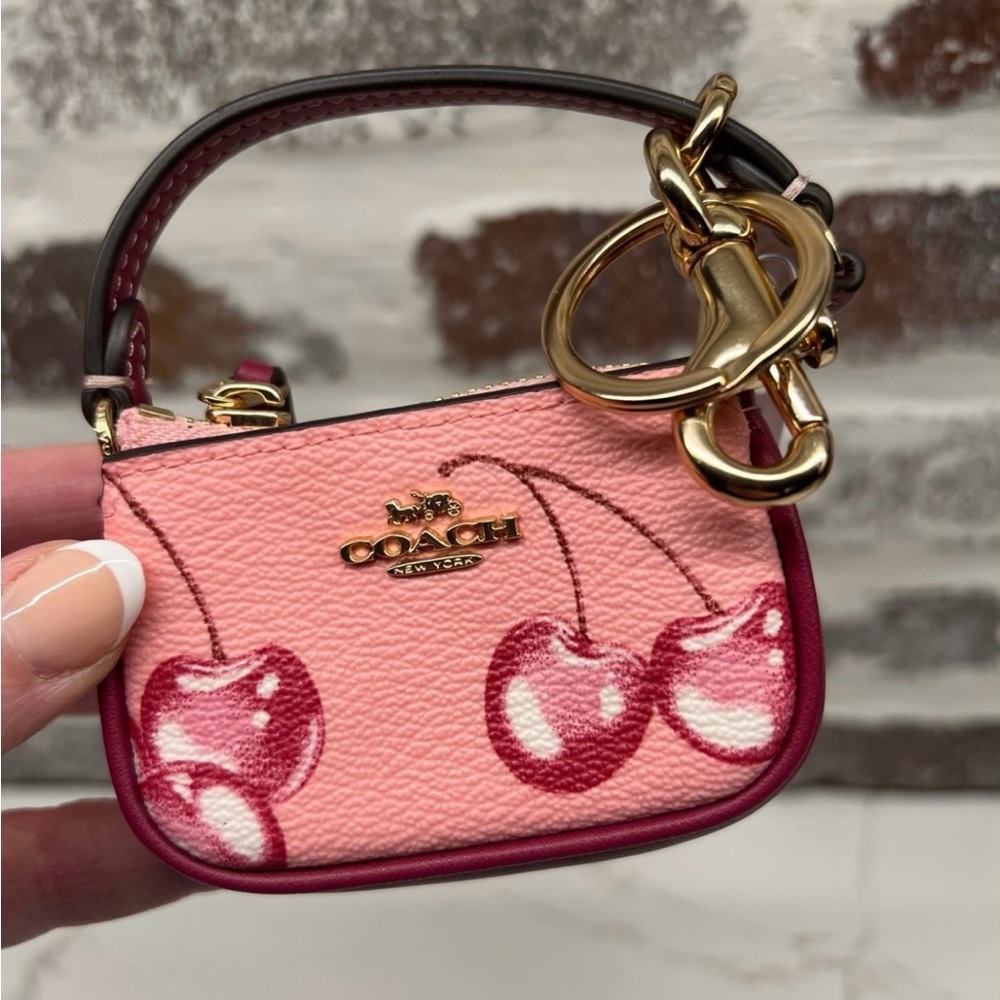 Coach cherry keychain Mini Nolita Bag Charm CR496